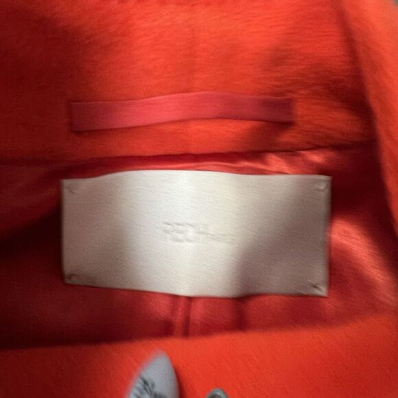 Georges RECH Paris Orange 100% Laine Wool Dress Coat SZ 40 - Picture 4 of 10